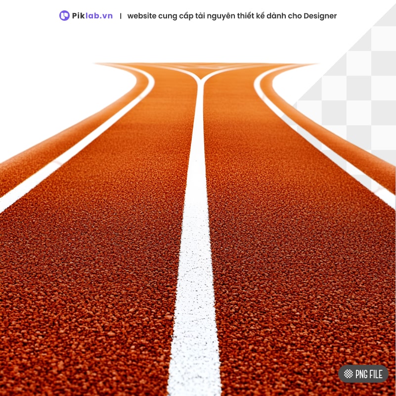 Design resource roadways forked running track isolated on transparent background PNG con đường sân vận động